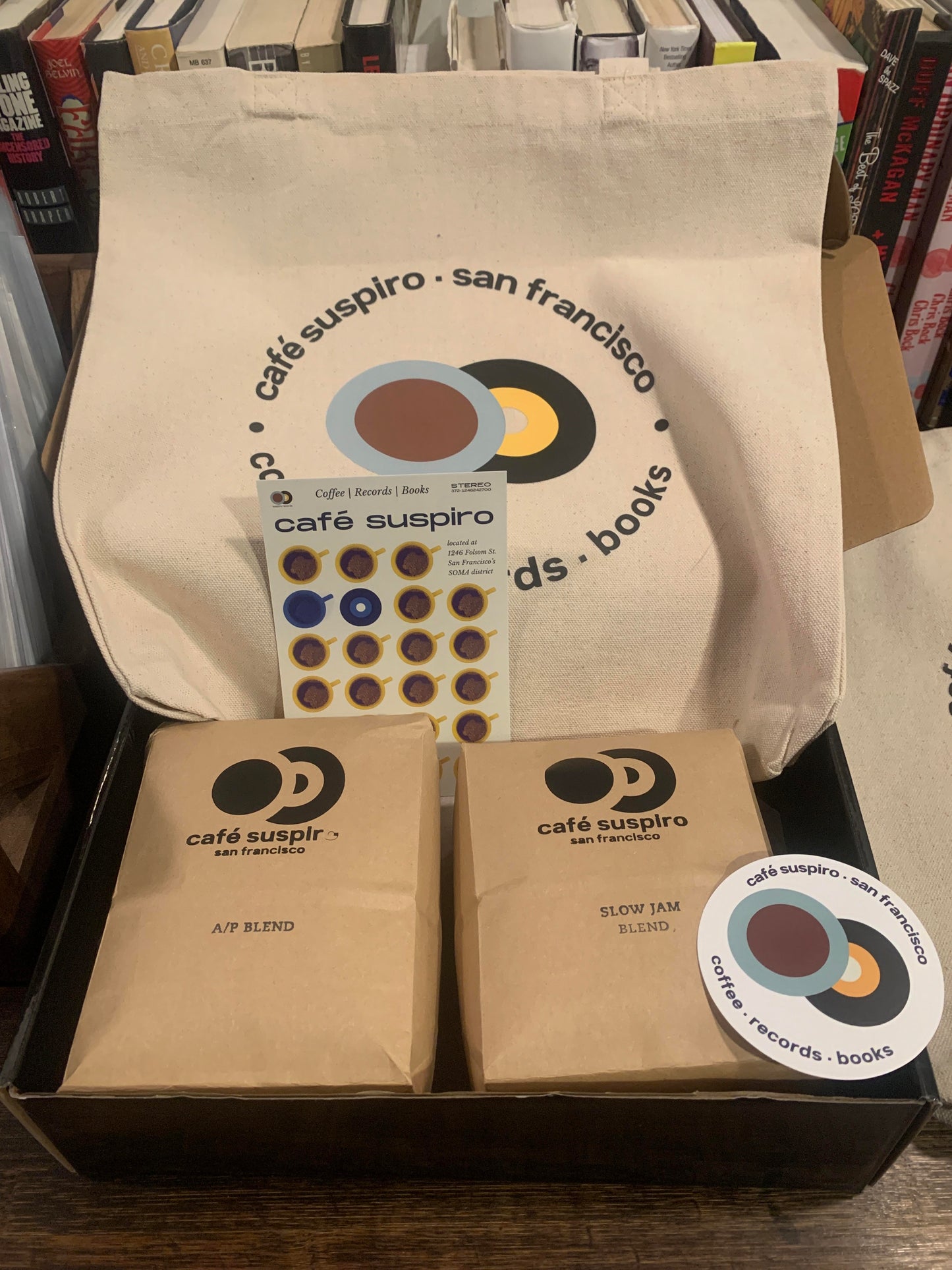 Cafe Suspiro 2 Coffee Bean Blends and Tote Bag Gift Box