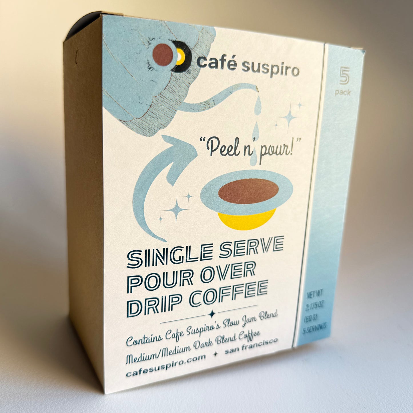 "Peel n' Pour" Single Serve Pour Over Drip Coffee (5 Pack)