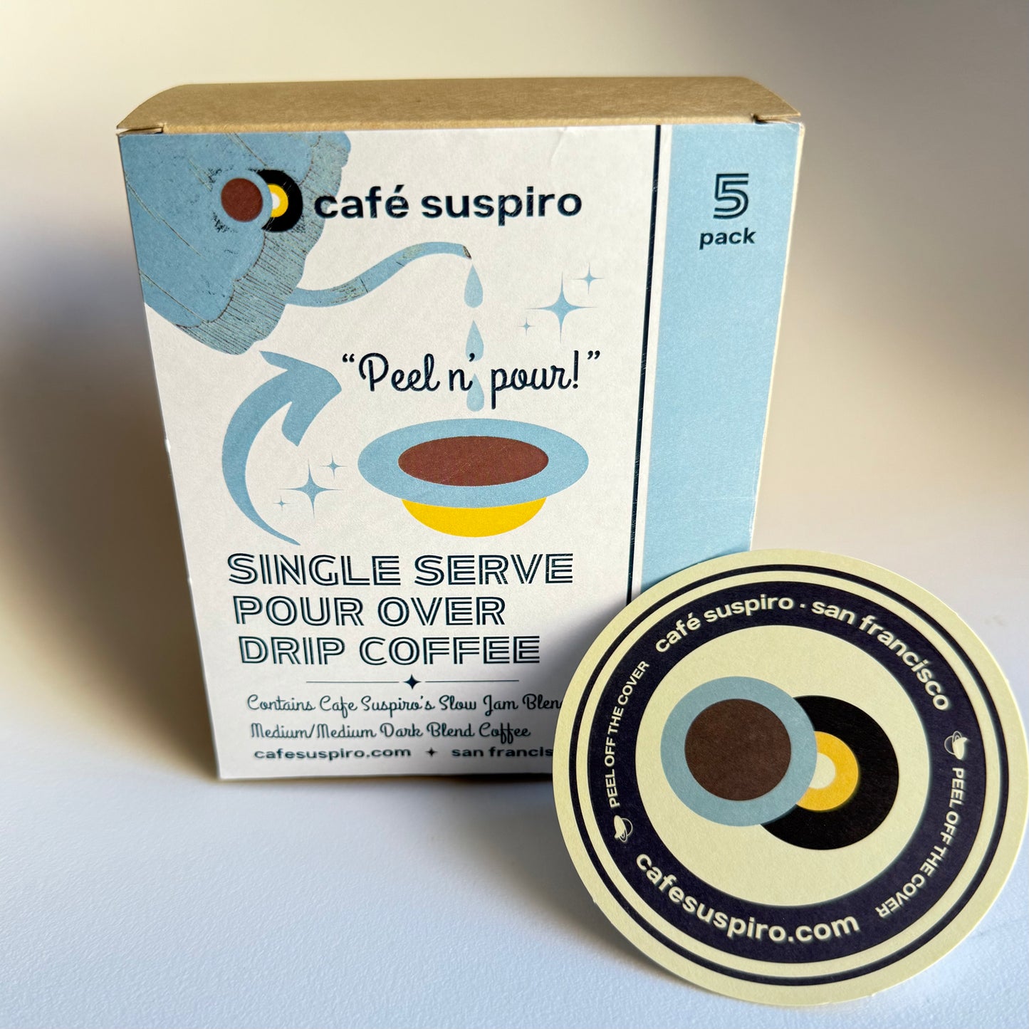 "Peel n' Pour" Single Serve Pour Over Drip Coffee (5 Pack)