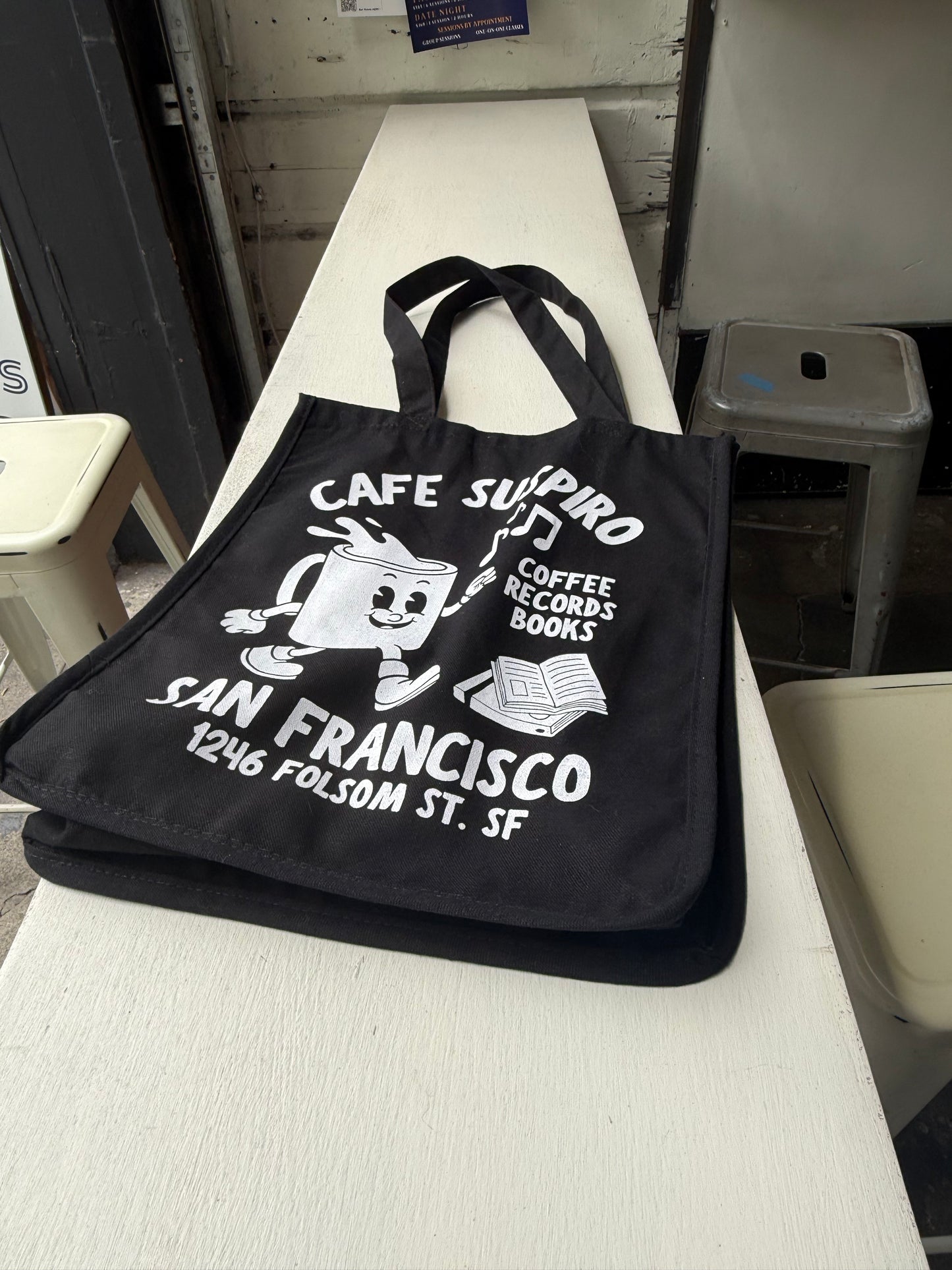 Cafe Suspiro Large Tote Bag