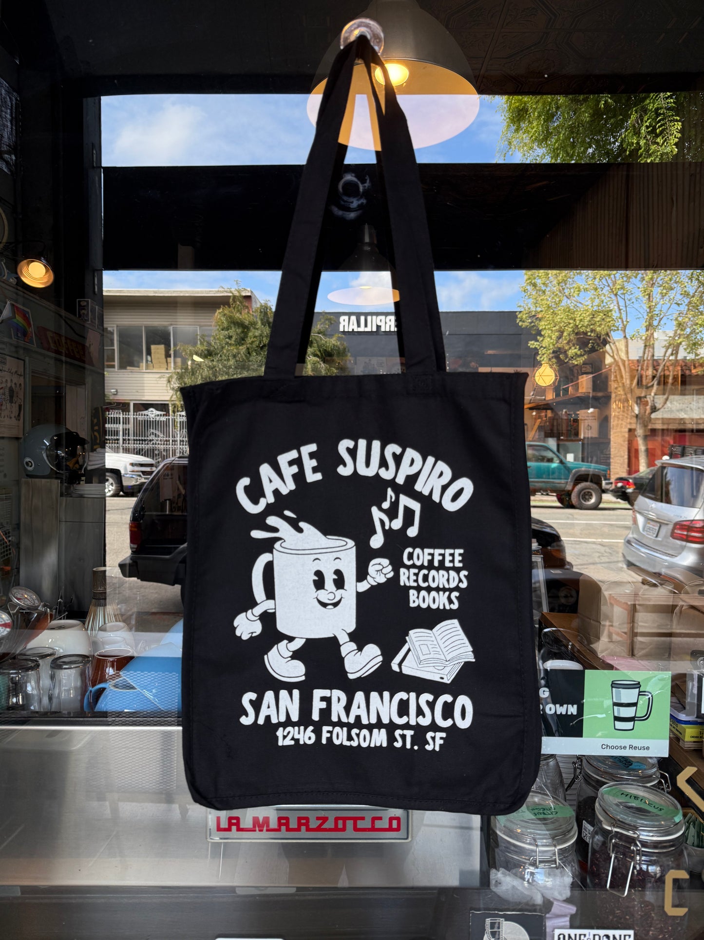 Cafe Suspiro Large Tote Bag