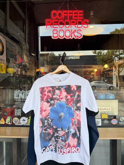 Cafe Suspiro T Shirt - Blue Flower